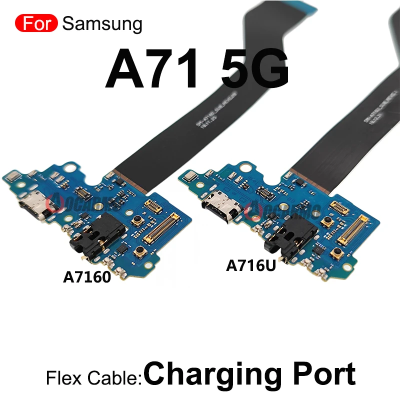 Para Samsung Galaxy A71 5G A716U A7160 Porta do carregador de carga USB com fone de ouvido Jack Flex Cable Peças de reposição