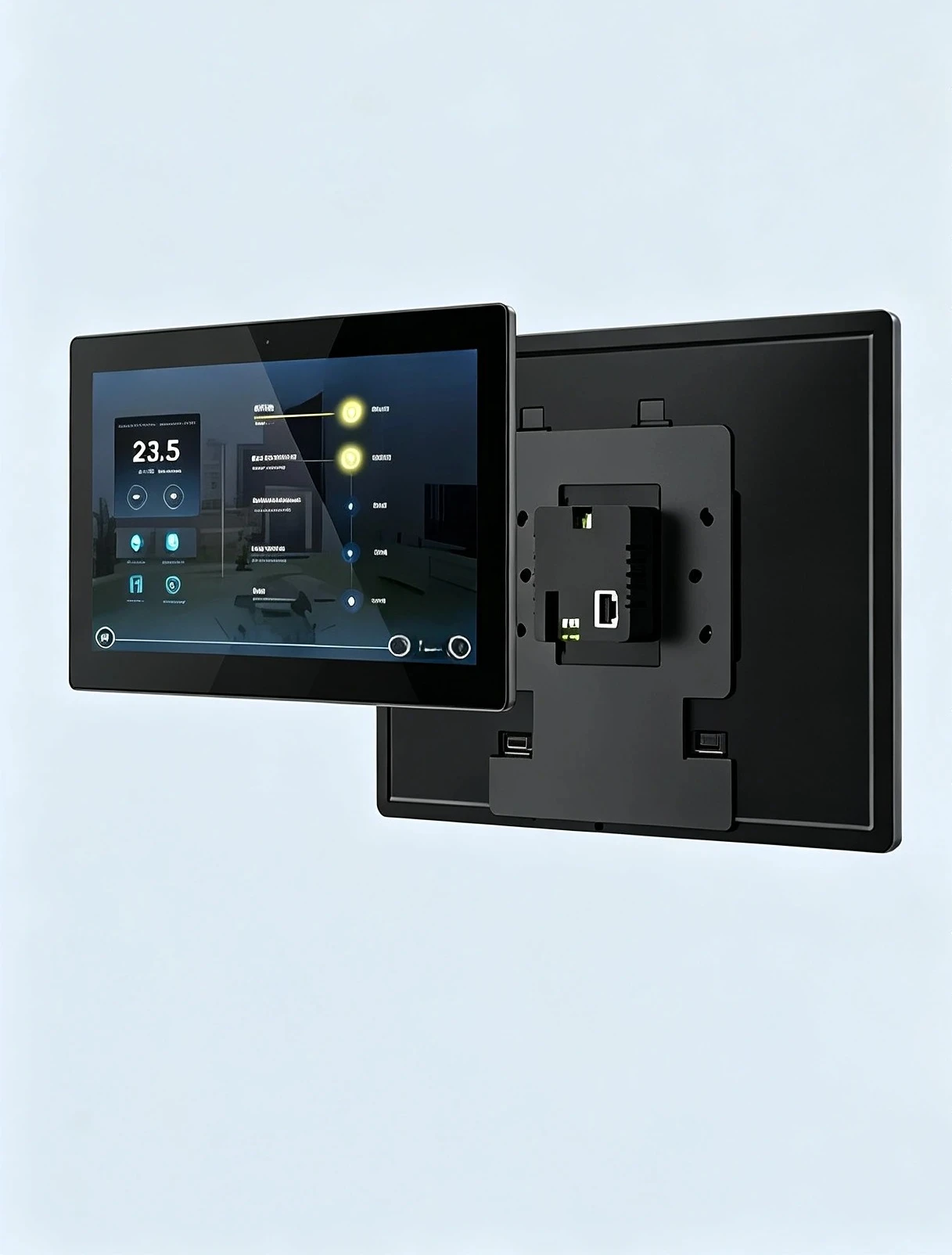 Embedded Wall-mounted Central Control Panel WiFi Power Supply, Smart Home Central Control End Point，RK3568 Quad-core 2G Memory