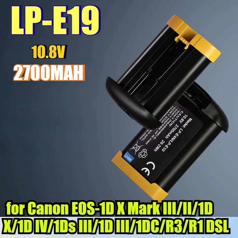 

Аккумулятор Li-ion LP-E19 ёмкостью 2700 мАч для замены в фотокамерах Canon EOS-1D X Mark III/II/1D X/1D IV/1Ds III/1D III/1DC/R3/R1 DSLR