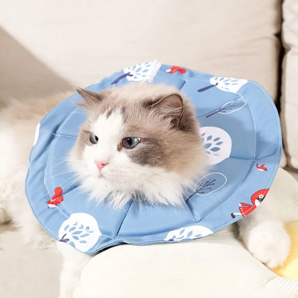 Cartoon Pet Elizabethan Collar Adjustable Waterproof Cat Protection Collar Anti Licking Cactus Pattern Pet Cone Collar