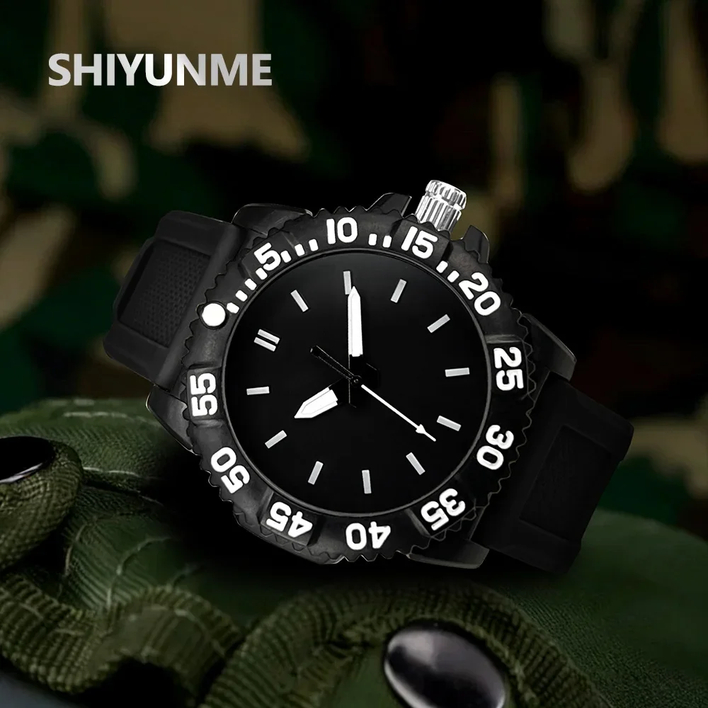 SHIYUNME Fashion Trend Men Quartz Watch Rotating Bezel Silicone Strap Luminous Waterproof Outdoor Sport Watch Reloj Hombre