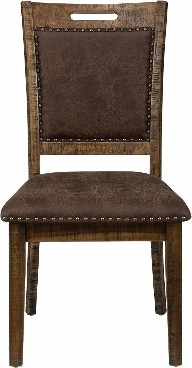 Cannon Valley Rustic Industrial Upholstered Back Dining Chair (Set Of 2)