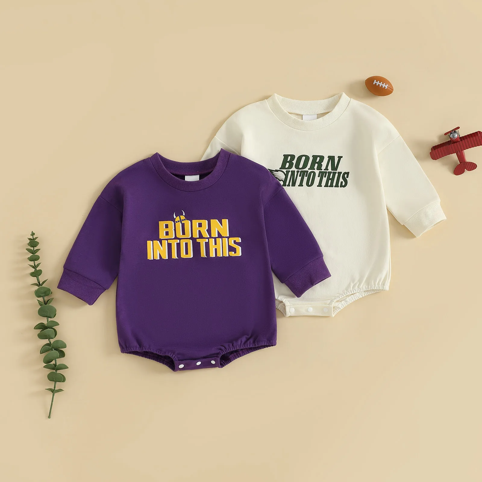 

2025-06-13 Lioraitiin Baby Girls Boys Romper Long Sleeve Crew Neck Letters Print Fall Bodysuit Clothes