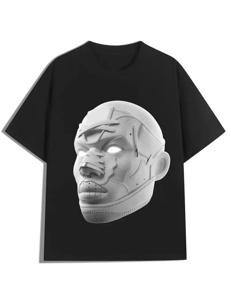 

Men Women Vintage Portrait T Shirt Top Hip Hop Streetwear Oversize Short Sleeve Casual Summer Fashion Trend Nostalgic Retro Tee