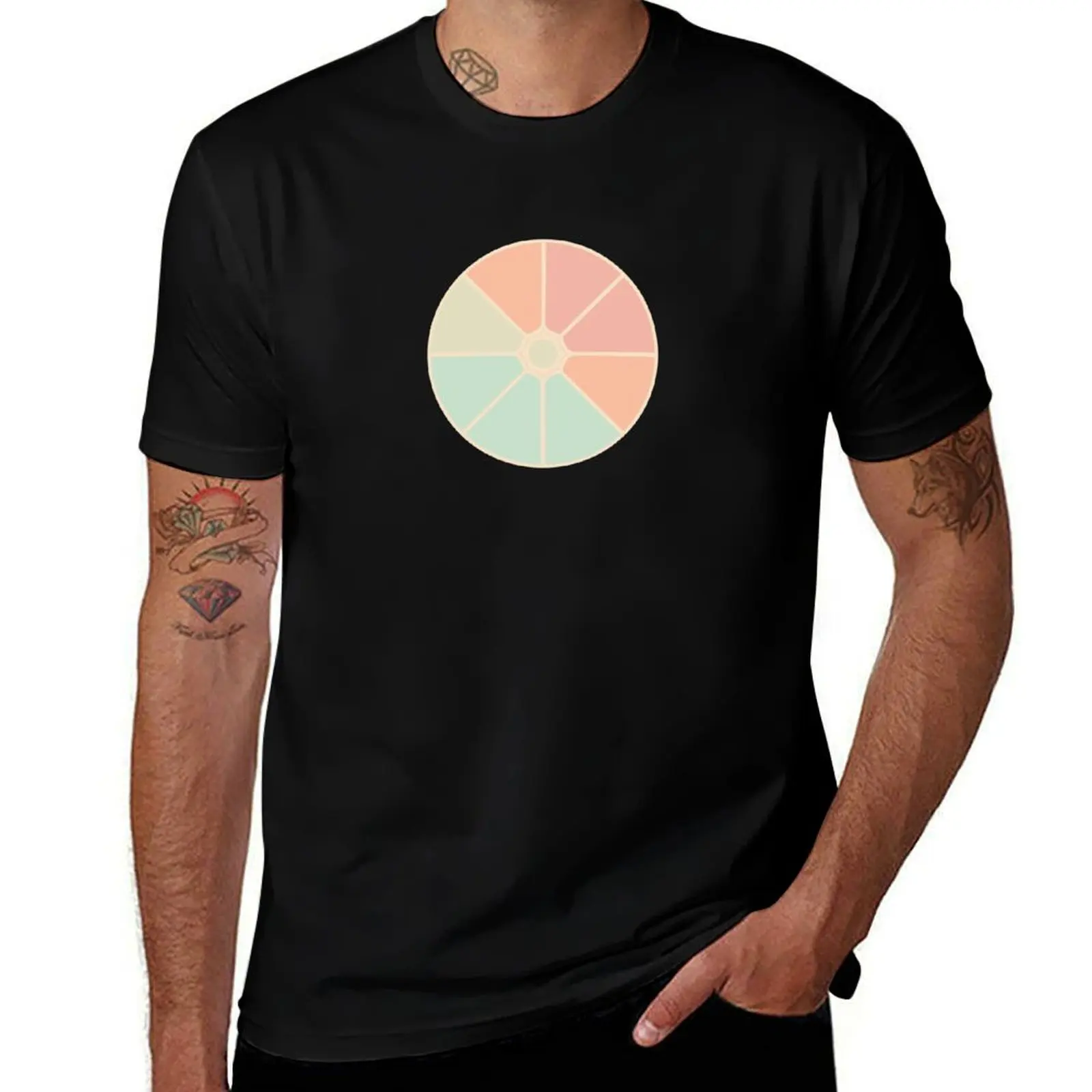 Camiseta Shapes Neutral 02 con cerradura azul, camisa divertida de algodón, camisetas de talla grande para hombre de algodón