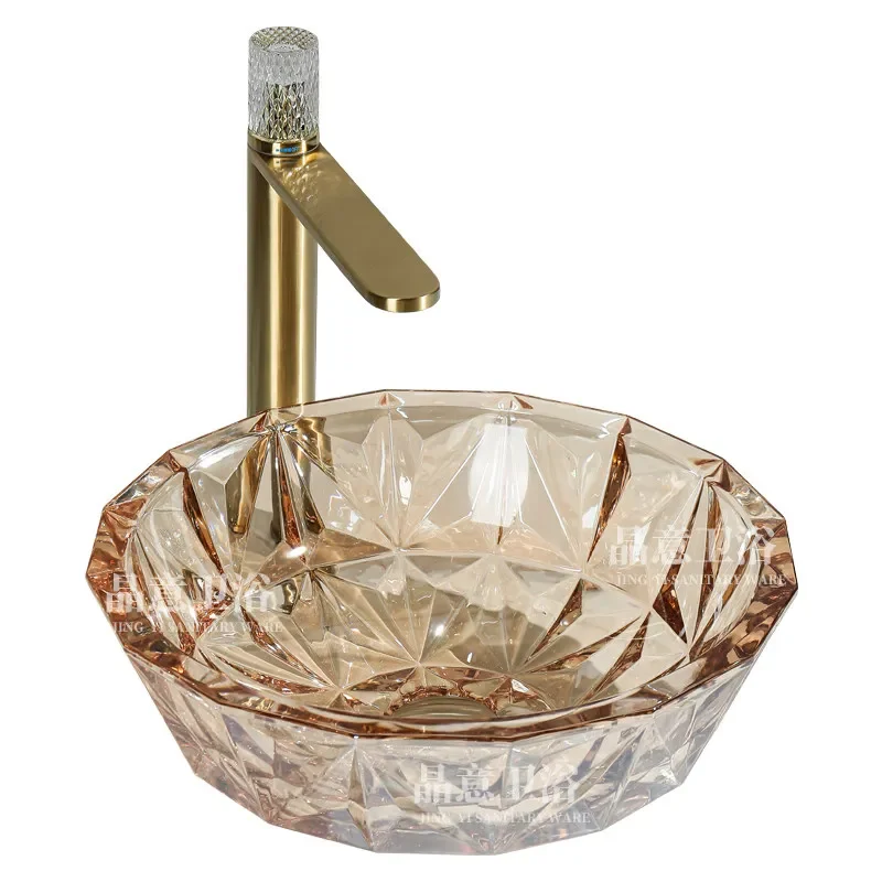 Light luxury minimalist style, with a natural sense of sophistication from the crystal countertop basin