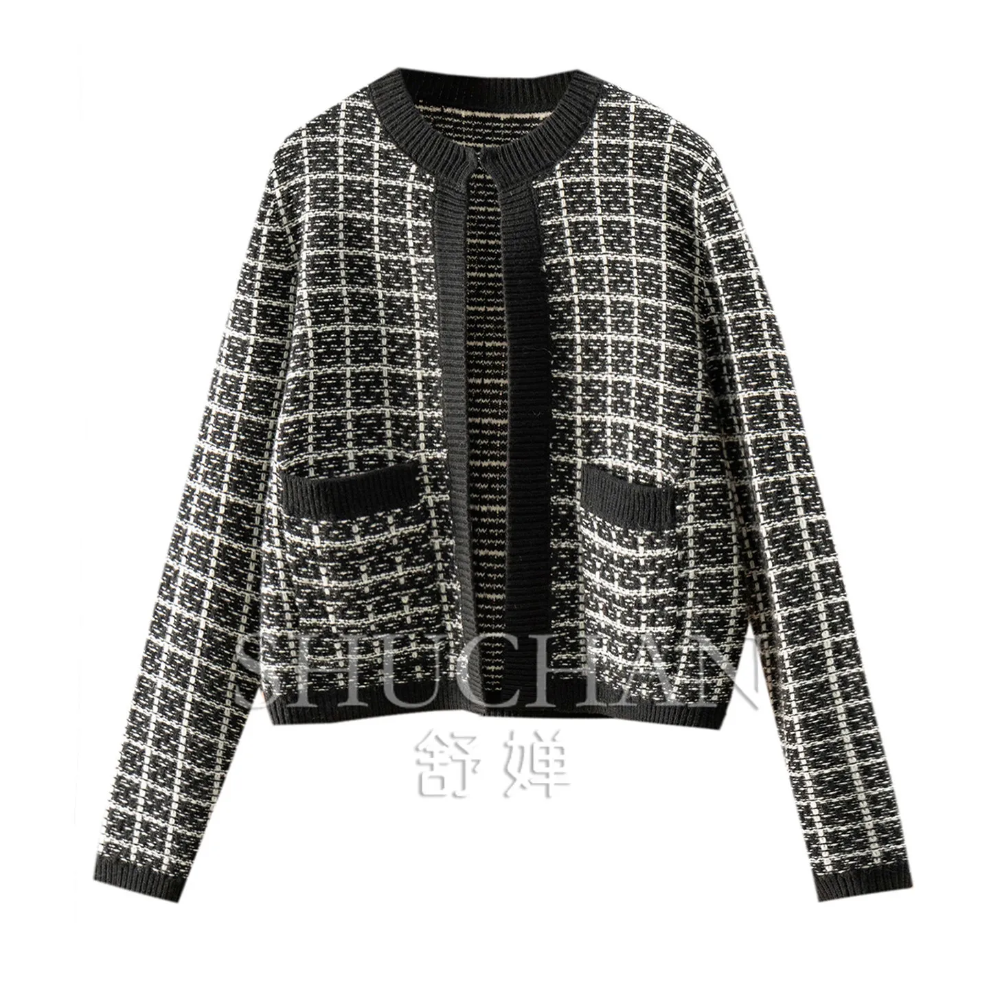 Luxury Order Fragrant Wind Loose Wool Cashmere Flash Silk Buckle-free Sweater Cardigan Women's 91M1