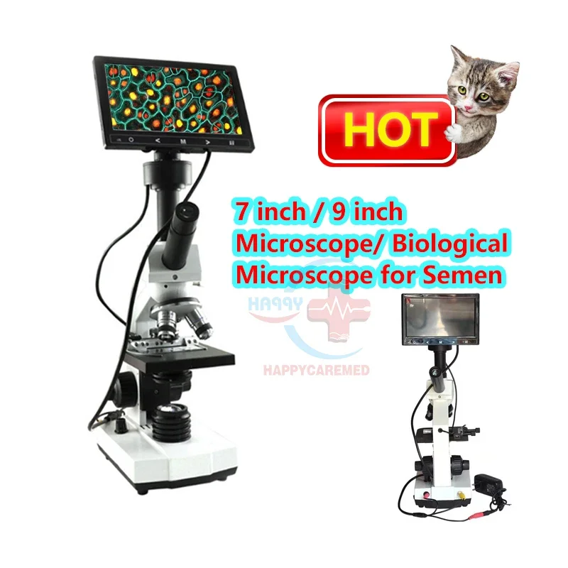 HC-R069 Top sale 7 inch LCD LED Digital veterinary animal Semen sperm Ovulation Observation analyzer Veterinary Microscope