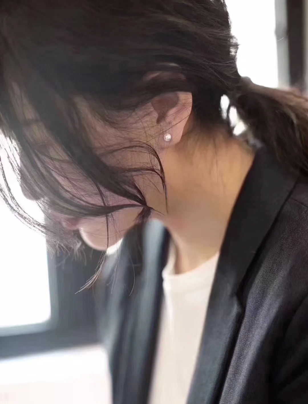 

6-6.5mm Freshwater Pearl Plain Earrings Sterling Silver Simple Earrings Stylish Commuter Daily Natural Pearl S925 Silver Needle