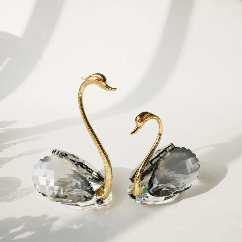

Хрустальный орнамент в виде лебедя, абстрактная креативная пара лебедя, пара украшений для входа в дом
