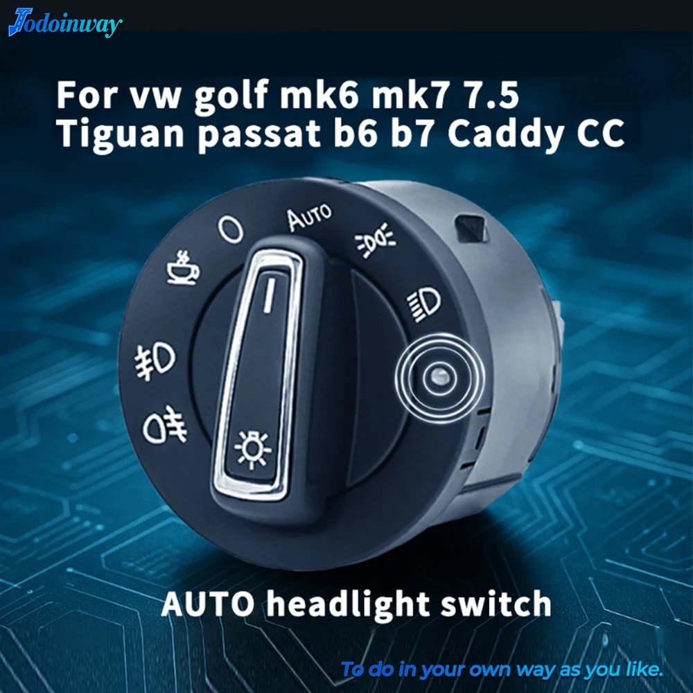 Headlight Switch Button Fog Light Sensor Control Module For VW Tiguan MK1 Golf Jetta 5 6 Bora Passat B6 B7 CC Upgrade Interior