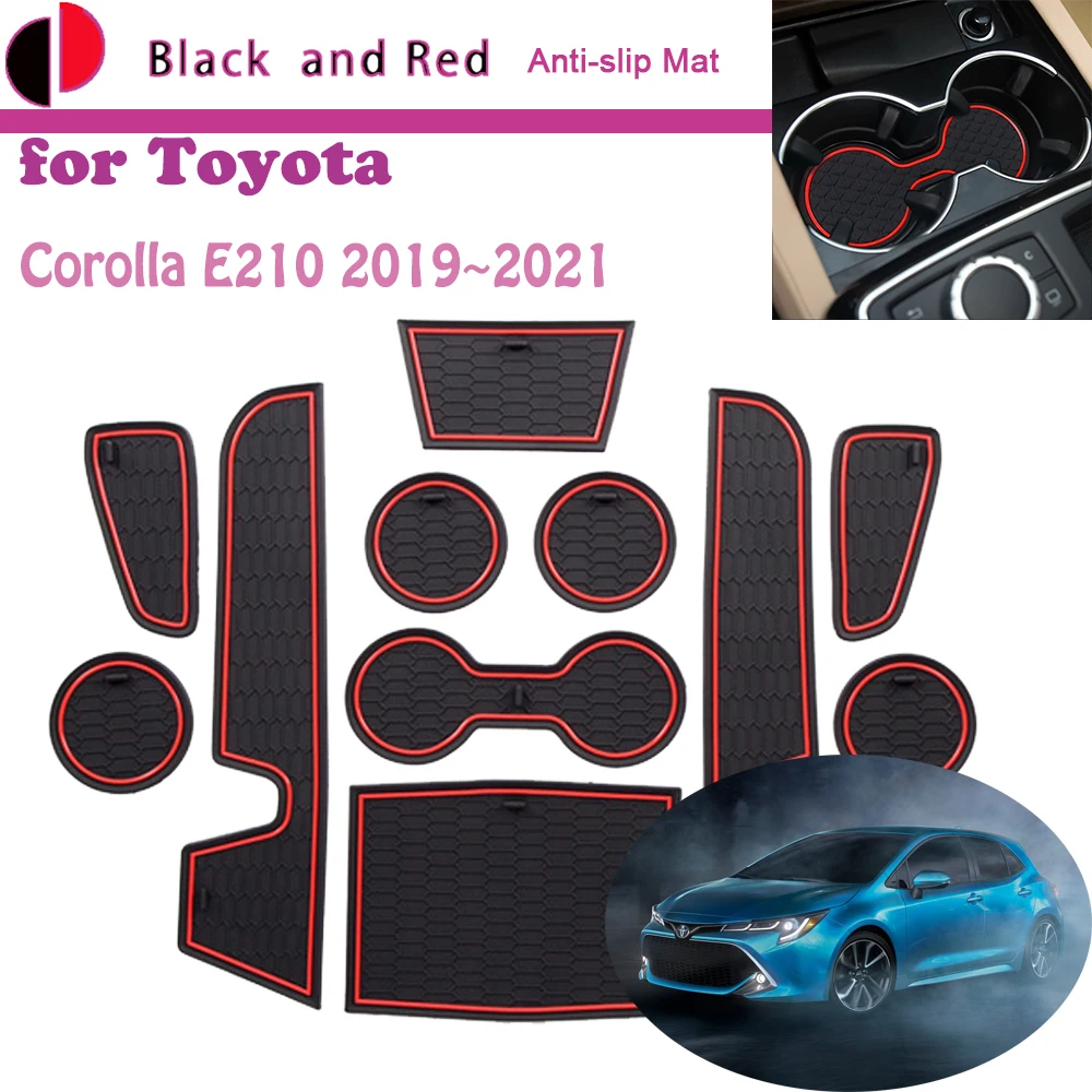 Rubber Mat Door Groove for Toyota Corolla E210 Hatchback Sport 2019 2020 2021 Cup Cushion Gate Slot Coaster Dust-proof Sticker