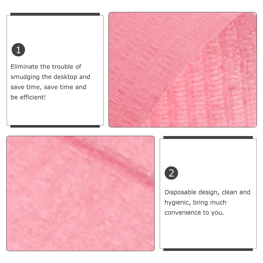

20 Pcs Disposable Tattoo Cleaning Pad Composite Film Double Layer Wood Pulp Nail Table Covers Absorption Leak Proof