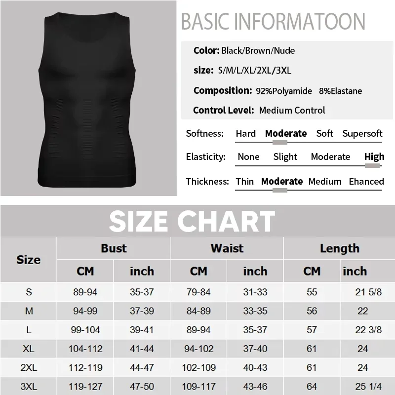 Men's Compression Shirts Tank Tops Undershirts Mens Slimming Body Shaper Vest Sleeveless Abdomen Slim Vest Fitness Workout