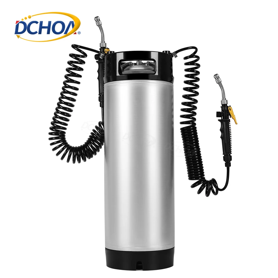 Portable Stainless Steel 9.5/19L High Pressure Washer Tank Capacity Barrel Window Tint Keg Sprayer Bucket With the hose