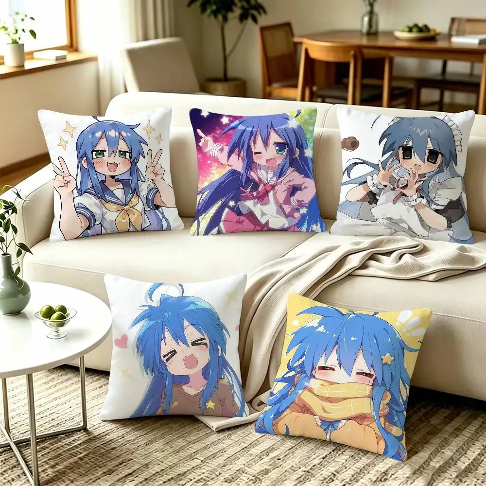 Izumi Konata Cute Anime Girl Lucky Star  Pillow Covers, Home Sofa Cushion Covers and Aecorative Custom