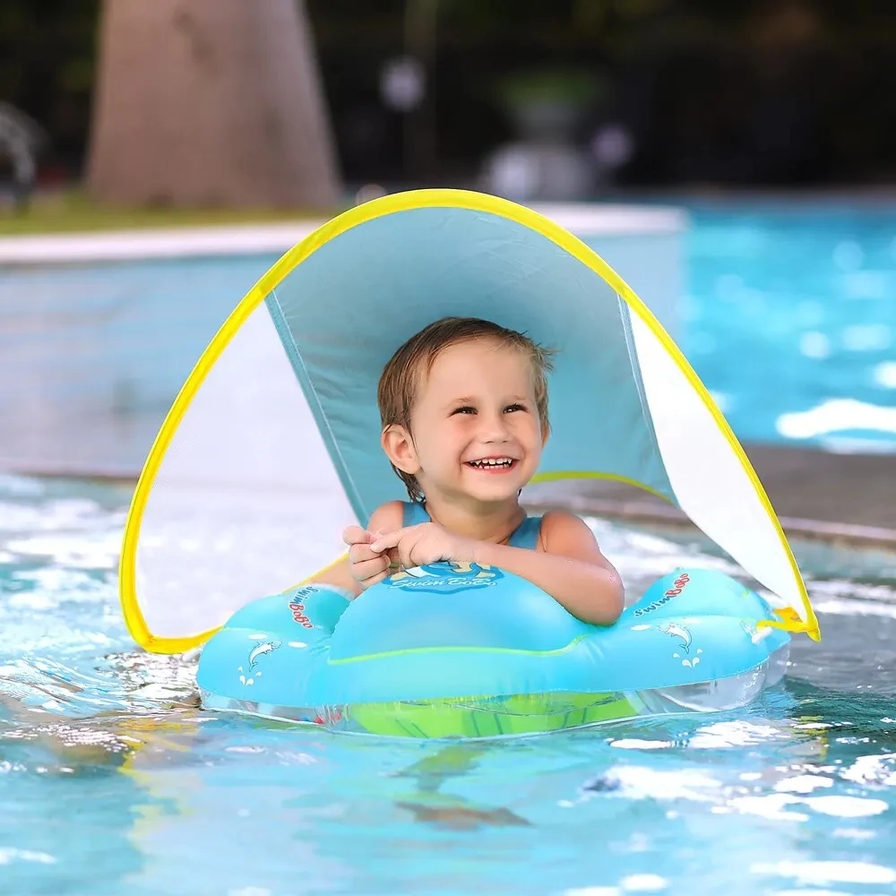 Flotador de natación inflable para bebés, anillo de baño circular, juguetes de verano para niños pequeños, nuevas actualizaciones