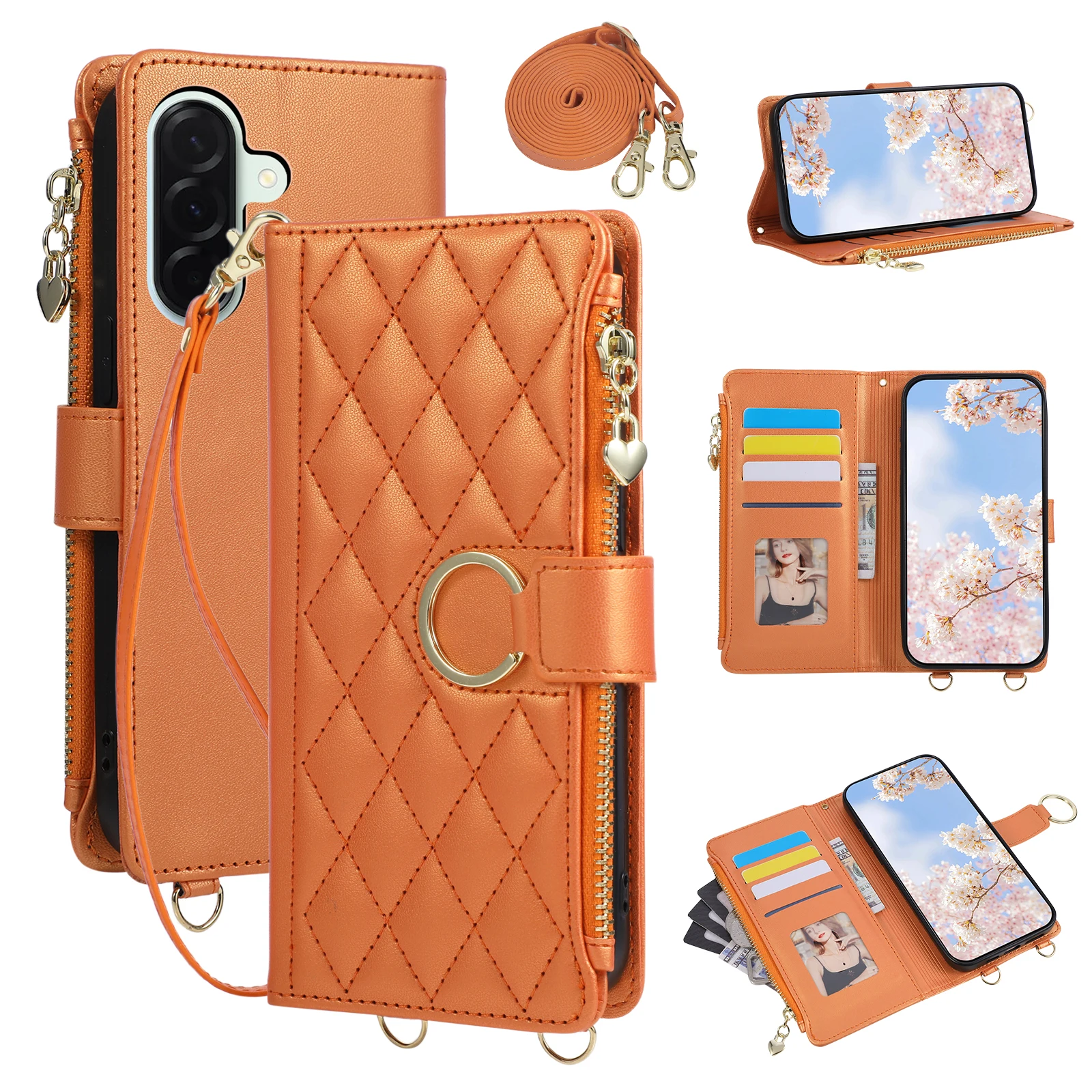 �tui portefeuille � rabat en cuir pour Samsung Galaxy A57 A37 A07 A17 A16 A36 A56 A26 A06 A55 A35 A05 A05S A54 A34