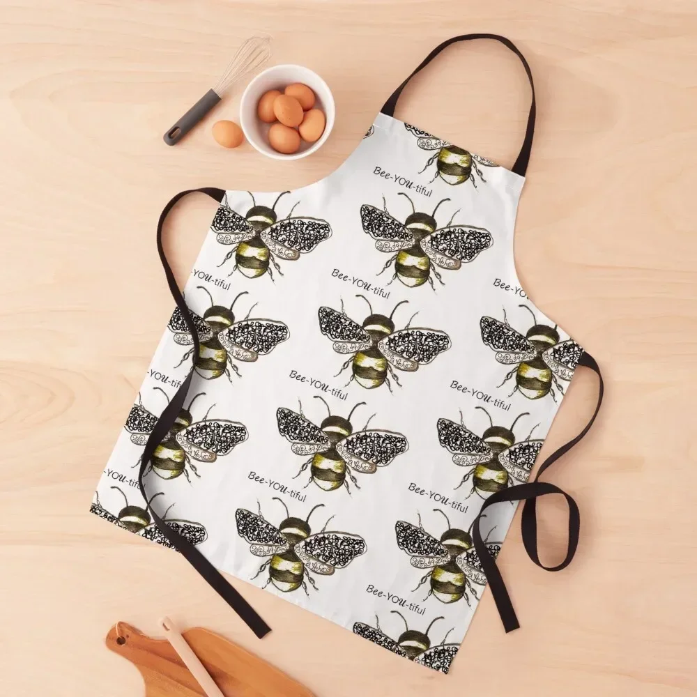 

Bee-YOU-tiful Apron Kitchen Kawaii Accessories For Women Kitchen cook wear Women's Dresses Apron