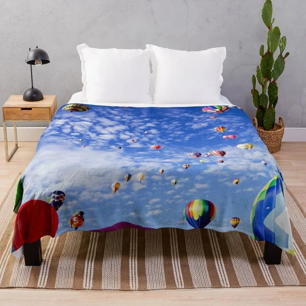 

Albuquerque New Mexico Balloon Fiesta Throw Blanket Stuffeds Decorative Beds Blankets Bed linens Moving Blankets
