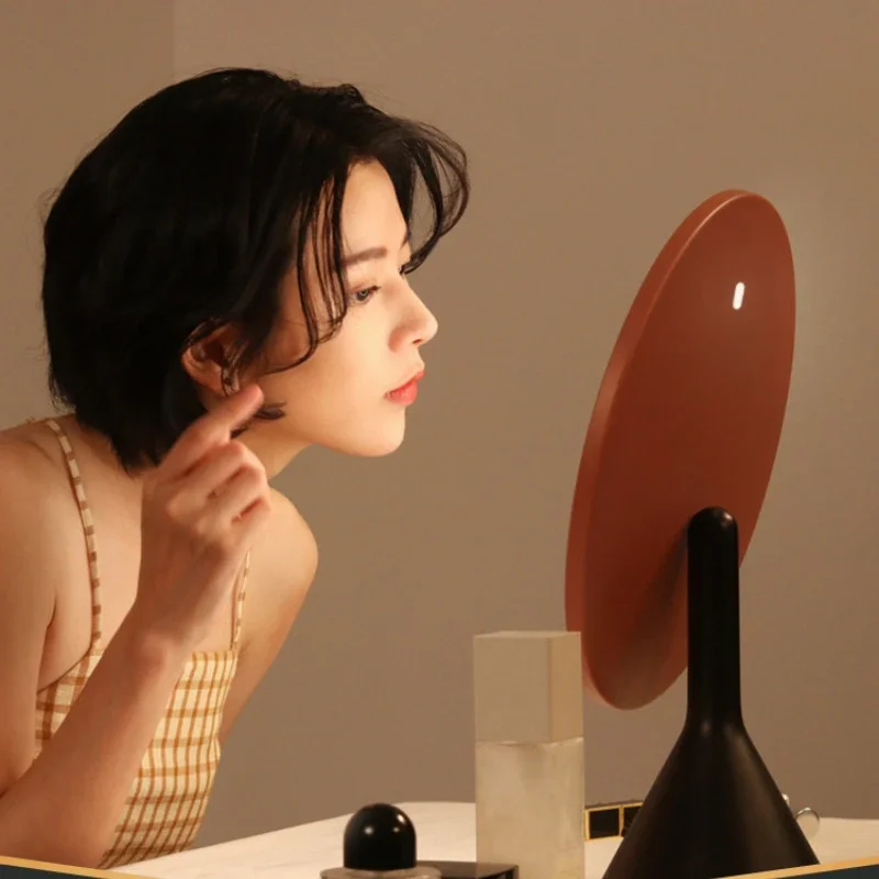 

Large round mirror desktop intelligent high definition vanity mirror desktop fill light led beauty makeup mirror