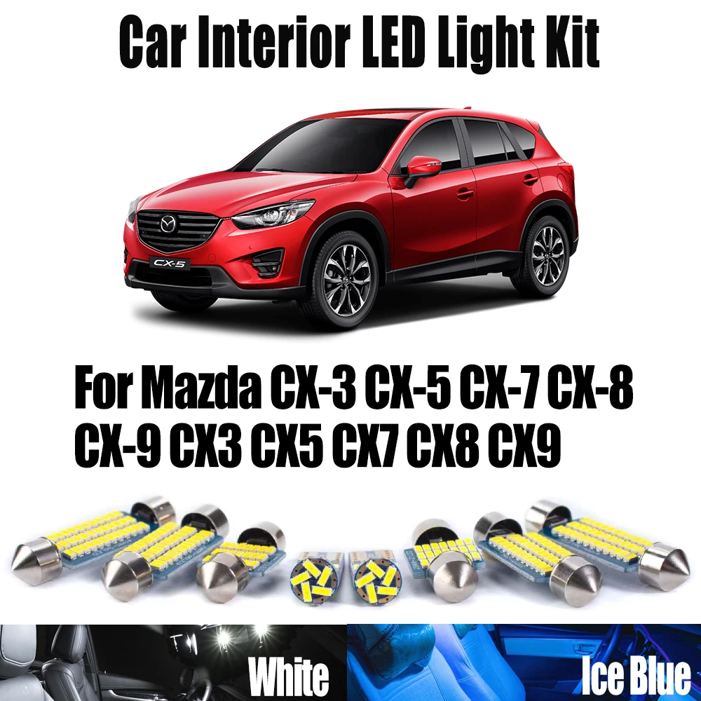 

Canbus LED Interior Map Dome Light Kit For Mazda CX-3 CX-5 CX-7 CX-8 CX-9 CX3 CX5 CX7 CX8 CX9 Car Accessories License Plate Bulb