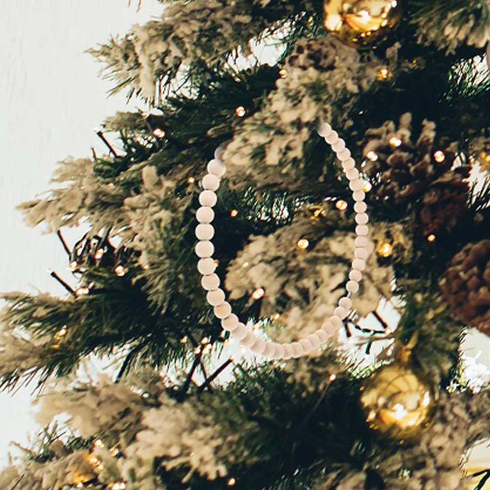 

Creative Diy Wood Bead Wreath Kit Dreamcatcher Design Durable Metal Ring Farmhouse Decoration Craft Wreaths For