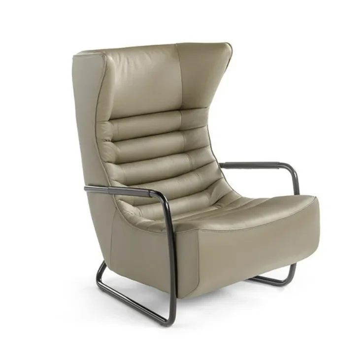 레저 의자 분할형 풀 와이어 오일 왁스 가죽 거실 레저 의자 레트로 창의적 싱글 의자