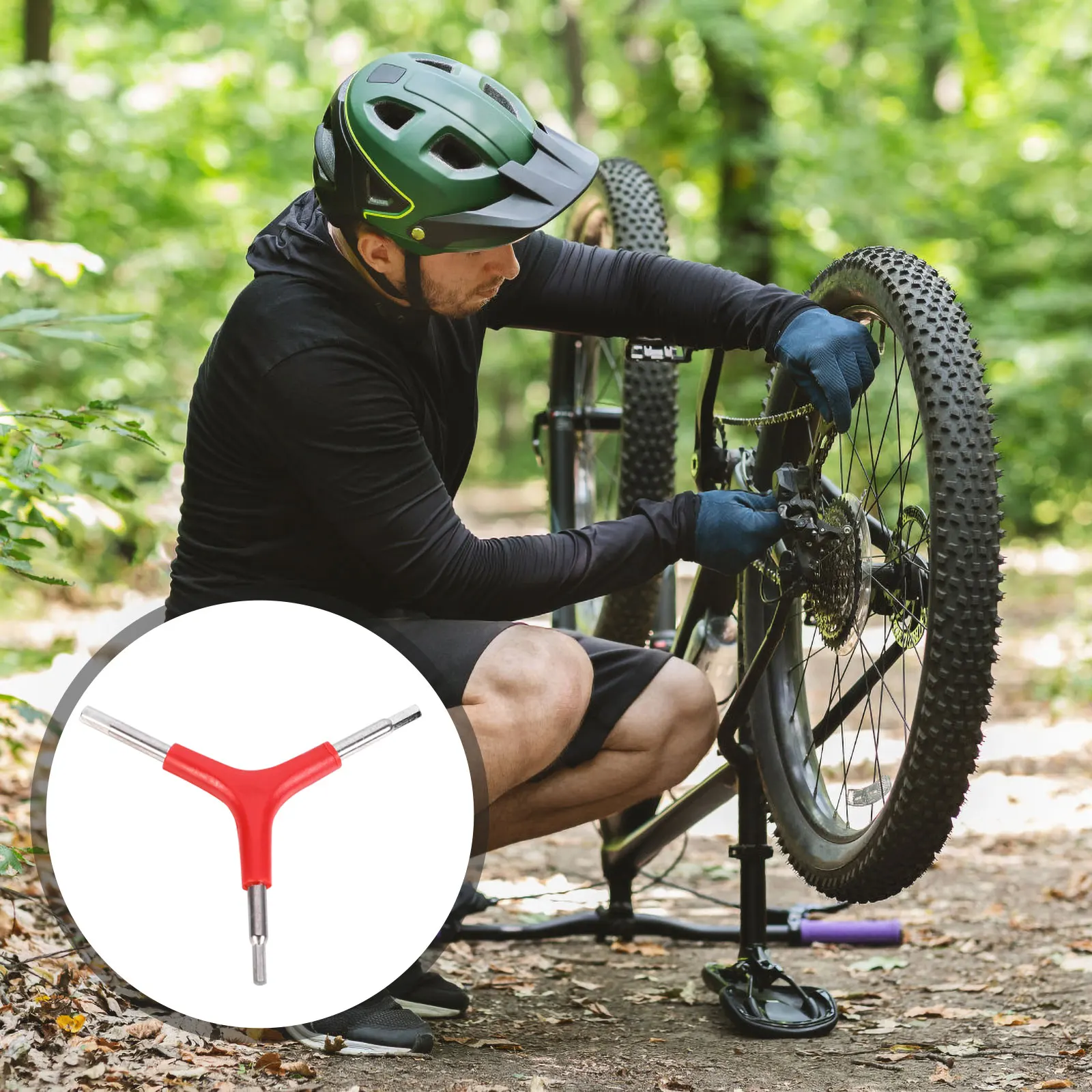 

3 way Wrench Y Shape Bike Repair Tool Red Torque Spanner Portable Outdoor Cycling Maintenance Small Size Practical