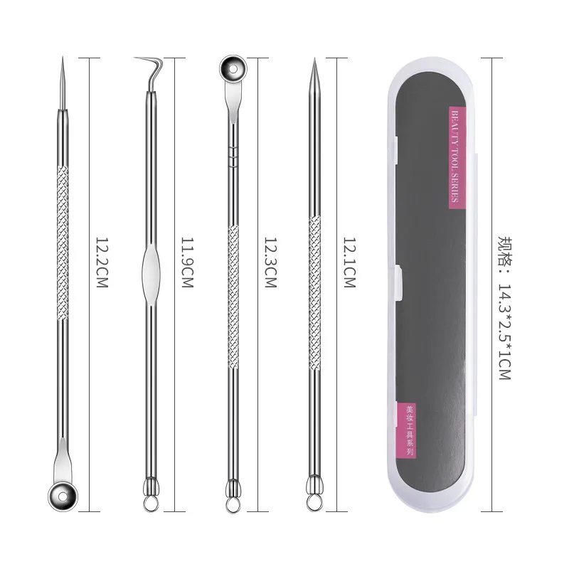 4pcs Blackhead Removal Tool Right Women Acne Remover From the Face Cleaner Inside Care Pore Pimple Set Beauty Skin Needle Age