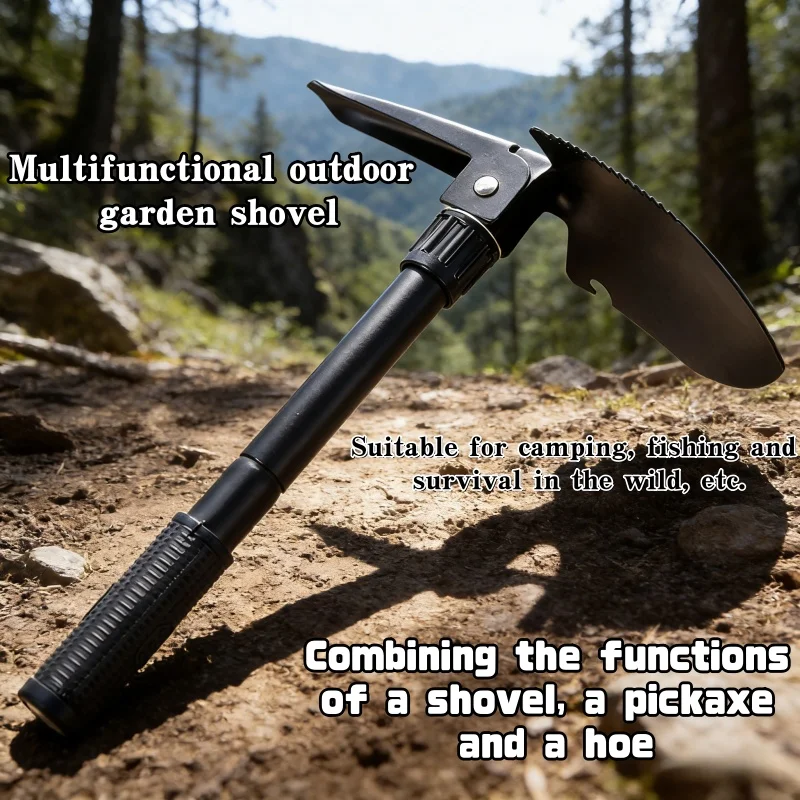 

Многофункциональная складная лопата для кемпинга, пешего туризма, садоводства, удаления снега, военного телескопического прочного компактного инструмента для выживания