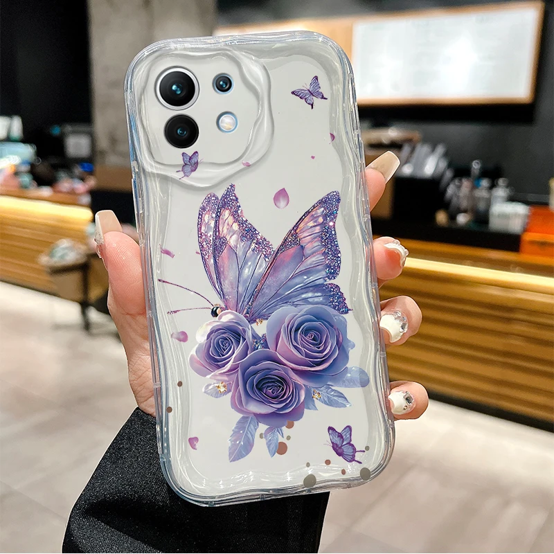 Чехол Artistic Butterfly Rose для Xiaomi POCO X7 X6 X5 X3 NFC F7 Ultra F6 F5 Pro F4 F3 GT M5S C65 C75 M3 M4 M5S M6 M7 Pro 4G 5G