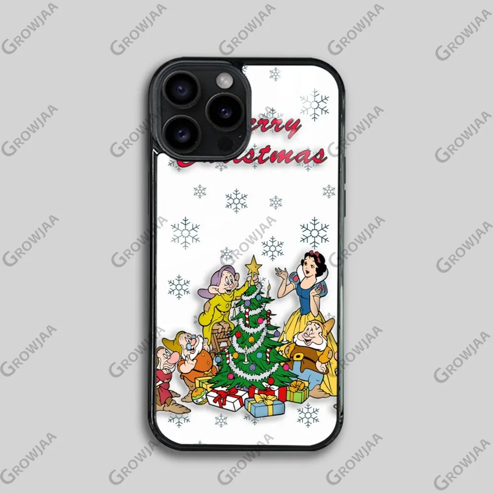 Casing ponsel Natal putih salju untuk IPhone 16 "15 14 13 12 11 Pro Max Plus Mini Magsafe cermin penutup magnetik nirkabel