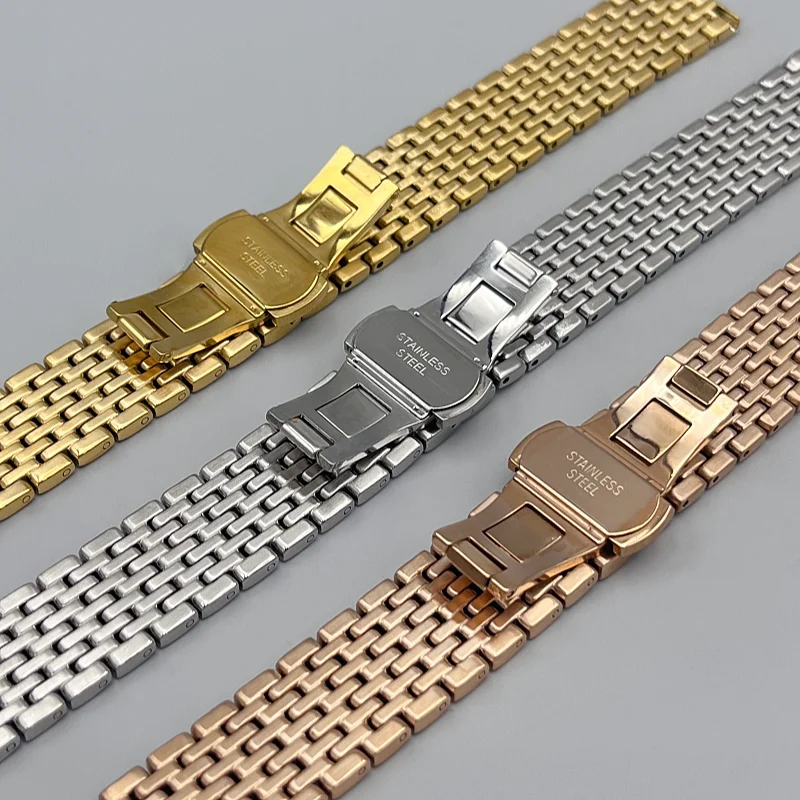 Luxus Edelstahl Slim Uhrenarmband Zubehör 12/13/14/16/18/19/20/21/22/24mm Gold Silber Wasserdicht Schmetterling Schnalle – Detail 7