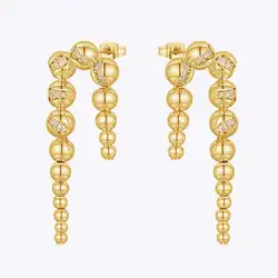 ENFASHION Aretes De Mujer U-shaped Steel Ball Stud Earrings For Women's 18K Gold Plated In Fashion Jewelry Cocktail Gift E241642