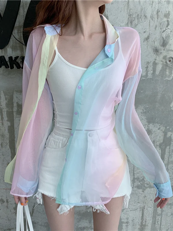 

Женская укороченная блузка-рубашка Rainbow Vintage больших размеров, пляжная, с А-образным силуэтом на талии, с коротким рукавом, из плотного бархата