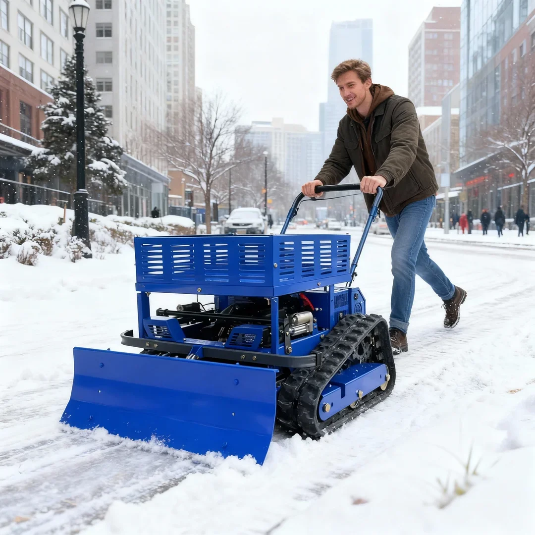 

Индивидуальный вездеходный робот-газонокосилка — инструмент двойного назначения для толкания снега и резки сорняков промышленного класса