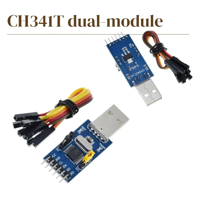 CH341T Dual-Modul USB zu I2C, IIC, UART, USB zu TTL Mikrocontroller Serieller Port Downloader