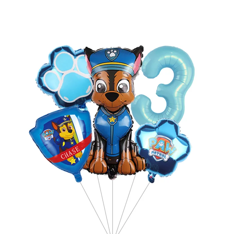 Kids Paw Patrol Themed Latex Balloon Chain Set Cartoon Figure Foil Balloons Birthday Party Decor Globos view 4