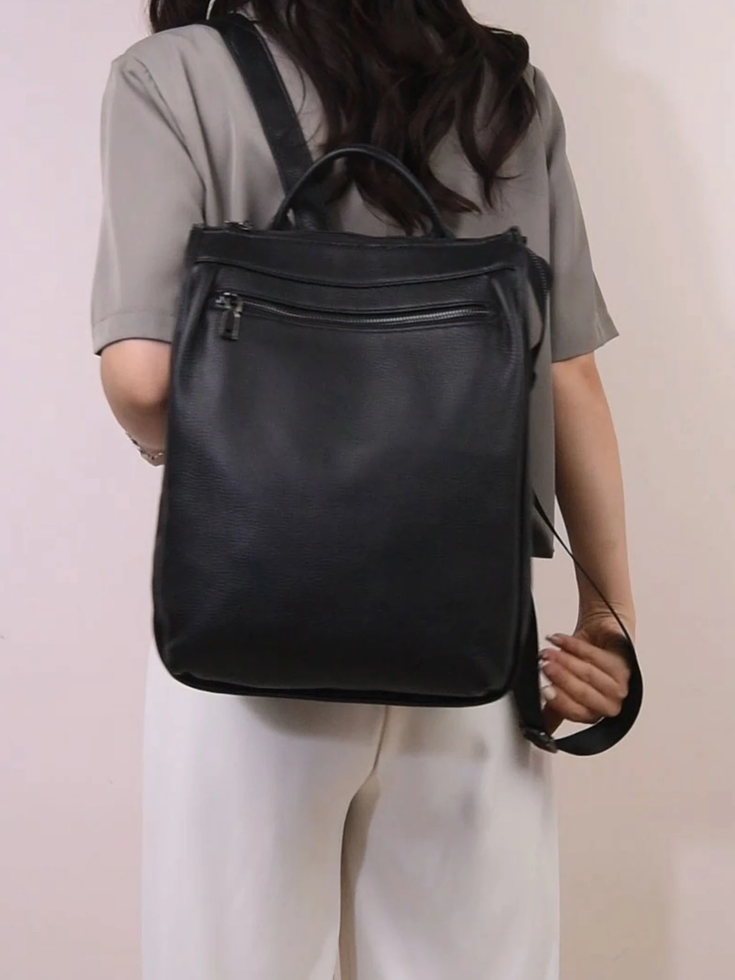 

Женская сумка из натуральной кожи, многофункциональный модный рюкзак для женщин, с мягкой ручкой, вместительная женская сумка-портфель, школьная сумка