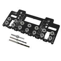 AEE6-Cabinet Handle Pitch Punch Locator Hardware Jig Kit, Woodworking Drawer Door Jig Drill Guide DIY Mounting Tool