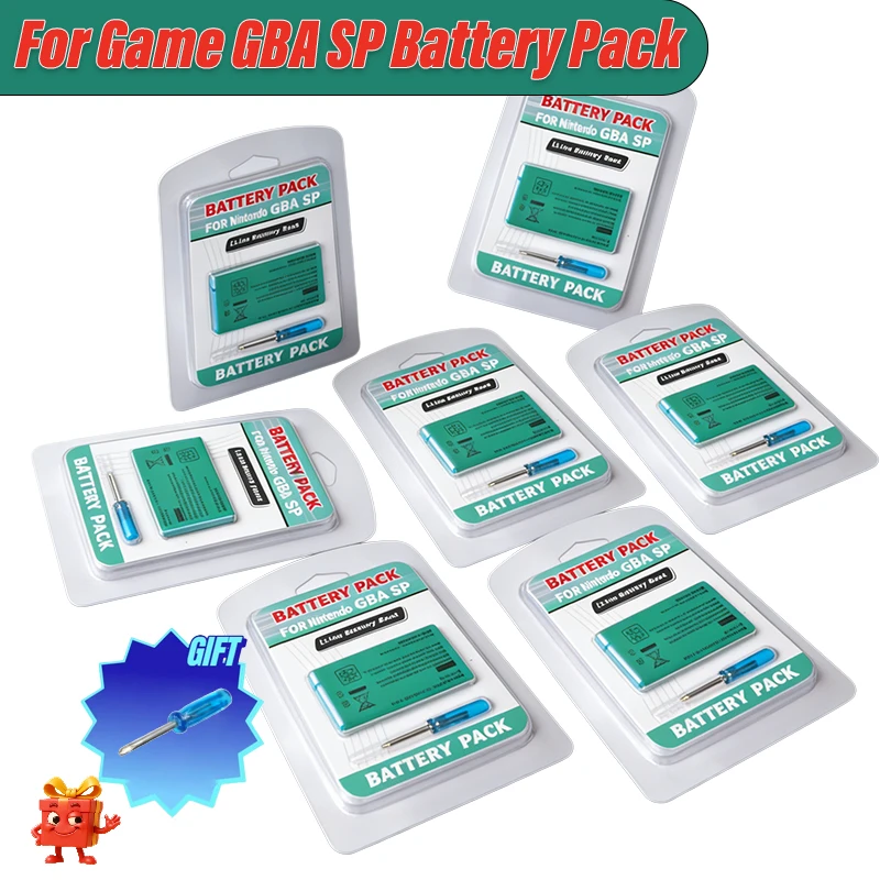 850mAh Rechargeable Battery&Screwdriver Kit For Game GBA SP for Boy Advance / GBA SP  Replacement Lithium-ion Battery