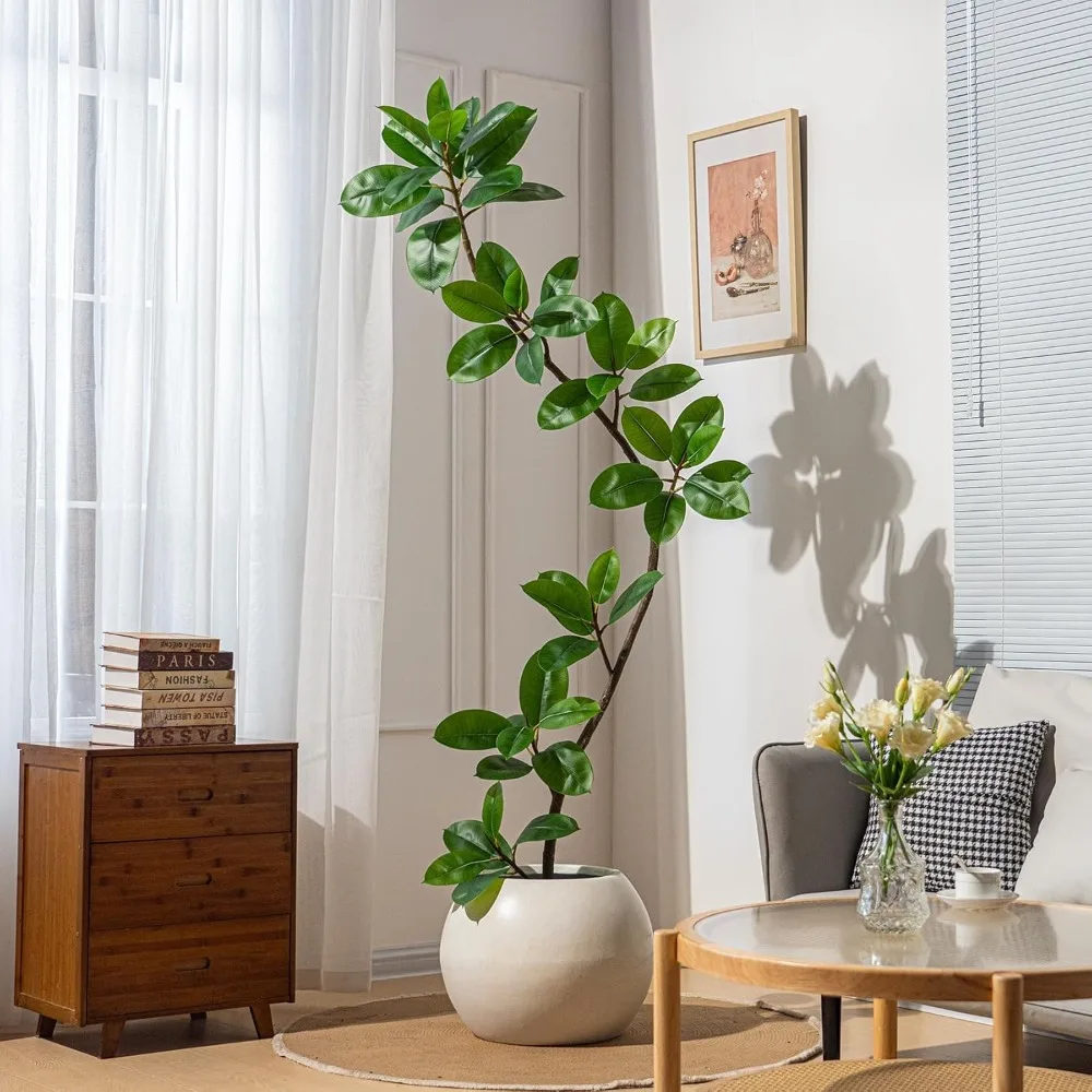 

7.2 Foot Rubber Tree Artificial Plant Indoor Artificial Floor Artificial Tree Indoor, Fake Plant Fake Tropical Plant