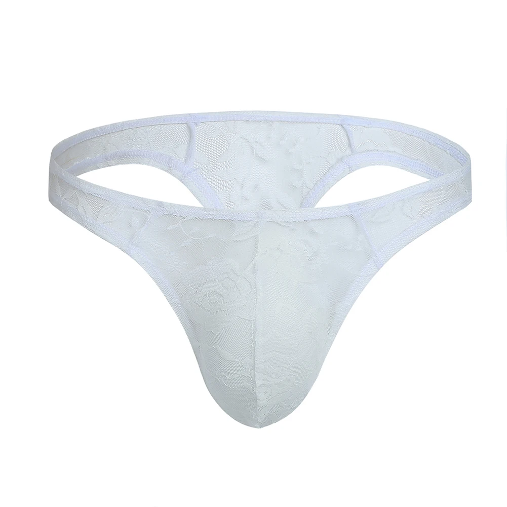 

Men Sexy Breathable Underpants Lace Sissy Hot Pouch Underwear Solid Thin Briefs