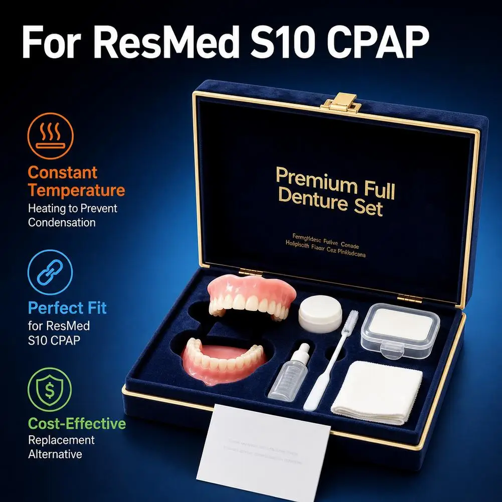 Comfort Fit Silicone Denture Kit Full Set Upper & Lower Teeth Realistic Smile Veneers For Daily Wear