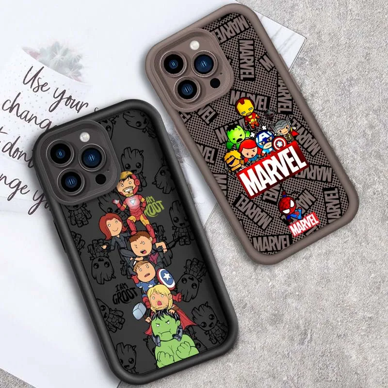 

Avengers Marvel Spider-Man Cool Phone Case For Apple iPhone 16 15 14 13 12 11 Pro Max Plus Eye Ladder Soft TPU Silicone Cover