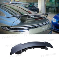 Carbon Fiber FRP Rear Trunk Lip Wing Spoiler Car Styling Body Kit For Porsche 911 992 SD Style 2019-2022