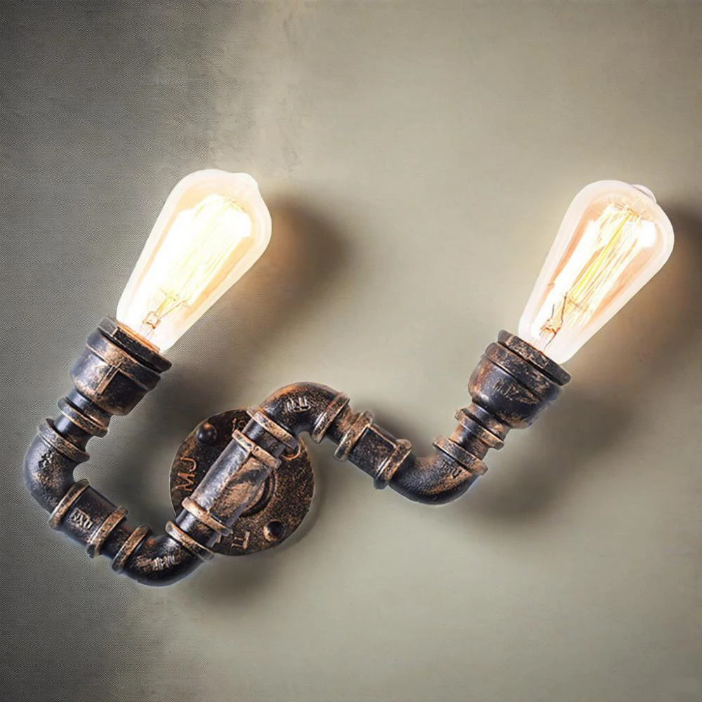 

Loft Industrial Wall Light Iron Water Pipe Retro Wall Lamp Vintage E27 Sconce Home Living Room Indoor Lighting Fixtures wandlamp