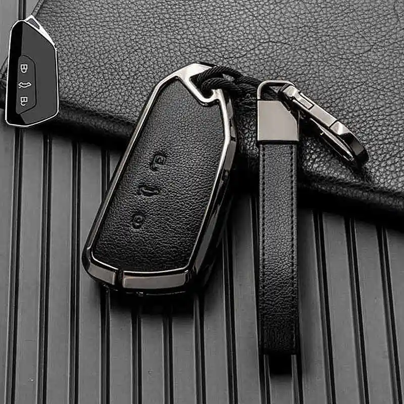 

Key Case Cover For VW Volkswagen ID3 ID4 ID6 Golf 8 Teramont X Atlas X Cross Sport MK4 MK8 Metal Leather Fob Car Accessories