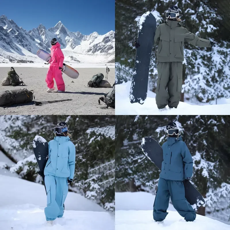 Woman Man Winter Windproof Waterproof Durable Ski Suits for Skiing and Sport Jacket and Pants